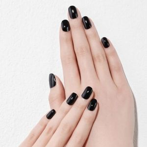 Real Black Glaze Semi-Cured Color Gel Strips Dashing Diva Nails